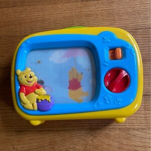 Disney Winnie the Pooh Blue & Yellow My First TV wind up musical Music Box READ